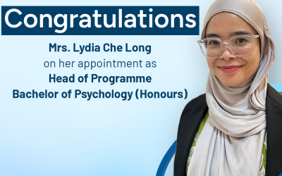 IJN University College Congratulates Mrs Lydia Che Long on Appointment as Head of Programme, Bachelor of Psychology (Honours)